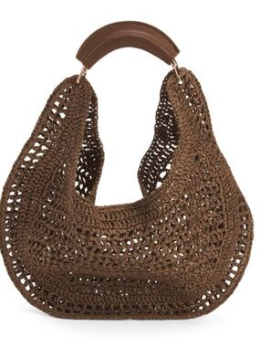Urban Expressions Brown Crochet Hobo Bag -  Women